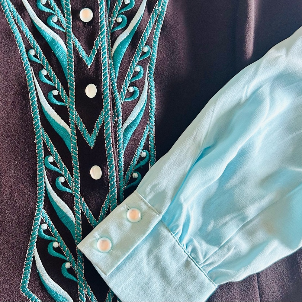 Vintage Bob Mackie Wearable Art Western Style Button Up, medium - Picture 5 of 6